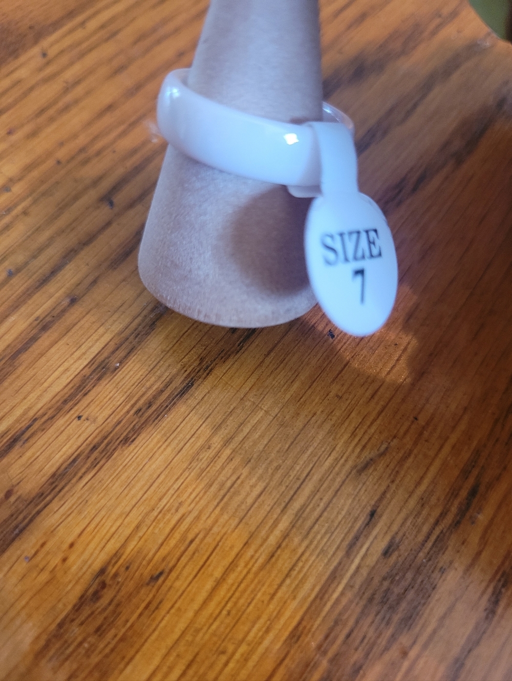 NWT White Ceramic-Style Ring - Size 7